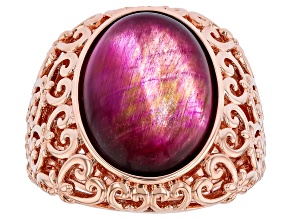 Red Tiger's Eye Copper Solitaire Ring