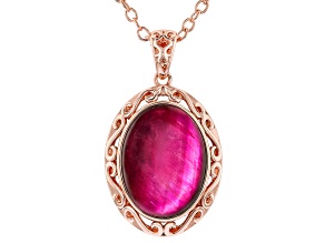 Red Tiger's Eye Copper Pendant with Chain