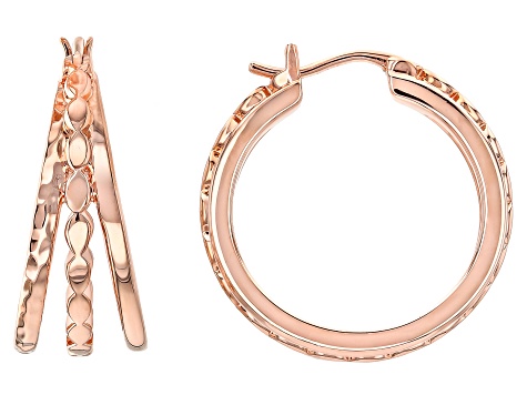 Copper "Triple" Hoop Earrings