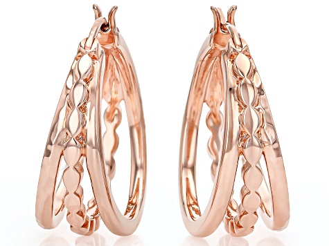 Copper "Triple" Hoop Earrings