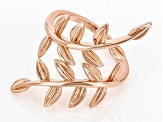 Copper Crossover Leaf Design Ring