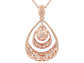 Copper Textured Enhancer With 18"L Chain Necklace