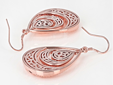 Copper Textured Teardrop Dangle Earrings