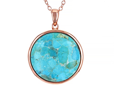 Copper Turquoise Pendant With Chain