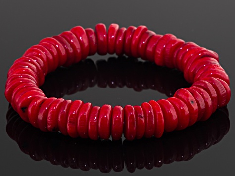 Red Coral Stretch Bracelet