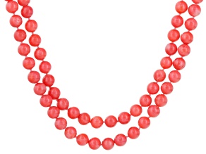 Pink Coral Bead Necklace.