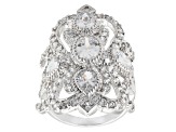 Cubic Zirconia Rhodium Over Sterling Silver Ring 6.50ctw (3.80ctw DEW)