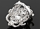 Cubic Zirconia Rhodium Over Sterling Silver Ring 6.50ctw (3.80ctw DEW)