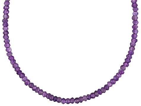 Amethyst Necklace Sterling Silver loose faceted stone necklace  purple Amethyst Bead Amethyst Gift For Her