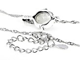White Rainbow Moonstone Sterling Silver Pendant With Chain