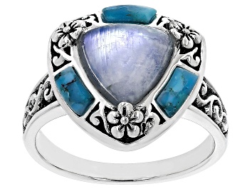 Picture of White Rainbow Moonstone Sterling Silver Ring