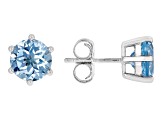 Sky Blue Topaz Rhodium Over Sterling Silver Stud Earrings 4.00ctw