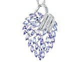 Blue Tanzanite Rhodium Over Sterling Silver Pendant With Chain 2.84ctw