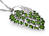 Green Chrome Diopside Rhodium Over Sterling Silver Pendant With Chain 2.37ctw