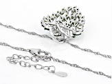 Green Chrome Diopside Rhodium Over Sterling Silver Pendant With Chain 2.37ctw