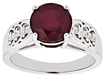 Picture of Red Mahaleo® Ruby Rhodium Over Sterling Silver Ring 3.36ctw