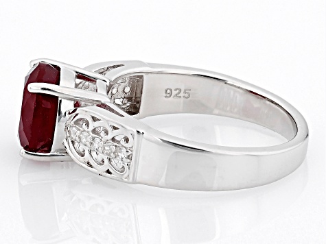 Red Mahaleo® Ruby Rhodium Over Sterling Silver Ring 3.36ctw