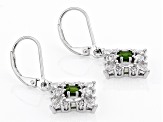 Green Chrome Diopside Rhodium Over Silver Earrings 2.10ctw