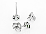 Green Chrome Diopside Rhodium Over Sterling Silver Stud Earrings 0.58ctw