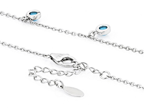 Blue Sleeping Beauty Turquoise Rhodium Over Sterling Silver Necklace