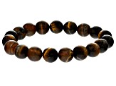 Brown Tiger's Eye Bead Stretch Bracelet Set of 3