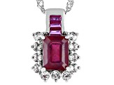 Red Mahaleo® Ruby Rhodium Over Sterling Silver Pendant With Chain 2.46ctw