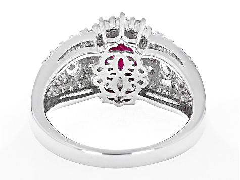 Red Mahaleo® Ruby Rhodium Over Sterling Silver Ring 2.37ctw