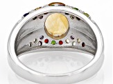 Yellow Citrine Rhodium Over Sterling Silver Ring  2.00ctw