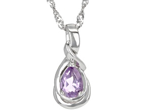 Purple Amethyst Sterling Silver Pendant With Chain 0.50ct