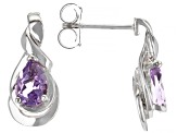 Purple Amethyst Sterling Silver Drop Earrings 1.15ctw