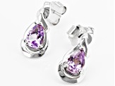 Purple Amethyst Sterling Silver Drop Earrings 1.15ctw