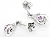 Purple Amethyst Sterling Silver Drop Earrings 1.15ctw