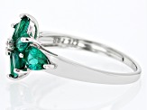 Green Lab Emerald Rhodium Over Sterling Silver Ring 1.62ctw
