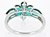 Green Lab Emerald Rhodium Over Sterling Silver Ring 1.62ctw