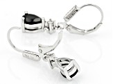 Black Spinel Rhodium Over Silver Dangle Earrings 1.80ctw