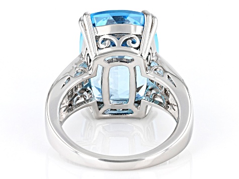 Sky Blue Topaz Rhodium Over Sterling Silver Ring 8.32ctw.