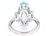 Sky Blue Topaz Rhodium Over Sterling Silver Ring 6.48ctw