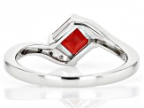 Red Garnet Rhodium Over Sterling Silver Bypass Ring 1.24ctw