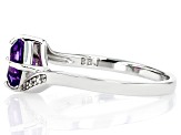 Purple Amethyst Rhodium Over Sterling Silver Bypass Ring 0.97ctw