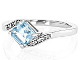Sky Blue Topaz Rhodium Over Sterling Silver Bypass Ring 1.22ctw