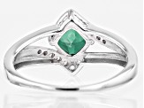 Blue Lab Created Alexandrite Rhodium Over Sterling Silver Ring 1.15ctw