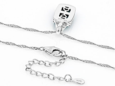 Blue Turquoise Sterling Silver Solitaire Pendant with Chain
