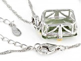 Prasiolite Rhodium Over Sterling Silver Pendant With Chain 8.86ctw