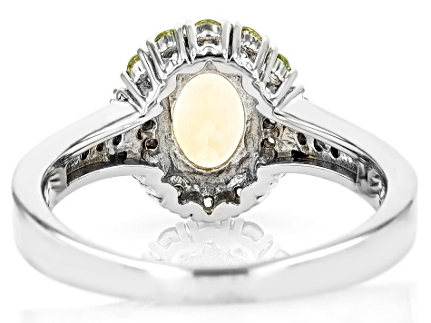 Yellow Citrine Rhodium Over Sterling Silver Ring 1.40ctw