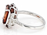 Red Labradorite Rhodium Over Silver Ring 3.49ctw