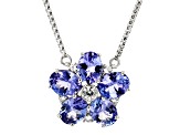 Blue Tanzanite Rhodium Over Sterling Silver Necklace 1.40ctw