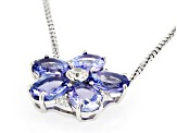 Blue Tanzanite Rhodium Over Sterling Silver Necklace 1.40ctw