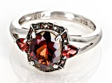 Red Labradorite Rhodium Over Sterling Silver Ring 1.75ctw.