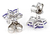 Tanzanite Rhodium Over Sterling Silver Star Stud Earrings 1.71ctw