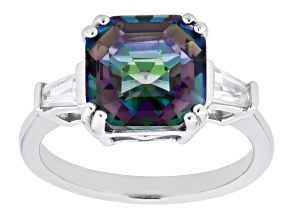 Multicolor Quartz Rhodium Over Silver Ring 4.32ctw